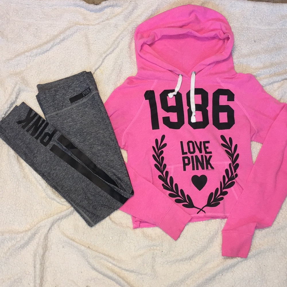 Grey and Black  Victoria’s Secret Pink Leggings